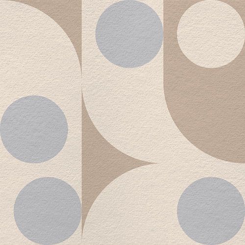 Moderne abstracte minimalistische kunst met geometrische vormen in beige, wit, grijs