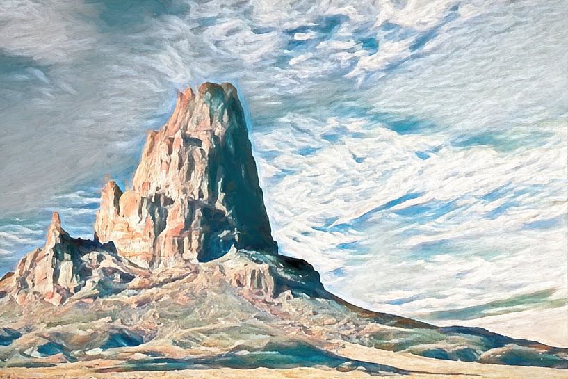 Mountain landscape, painting by Rietje Bulthuis