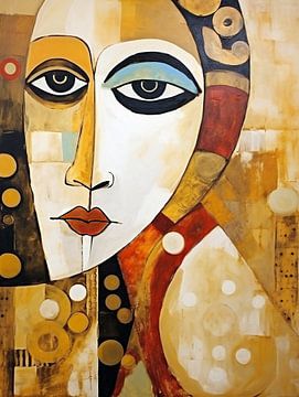 Woman,Picasso Style Portrait van Jacky