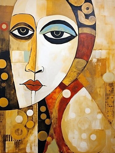 Woman,Picasso Style Portrait van Jacky