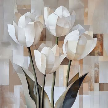 Tulpen in cubistische vormen