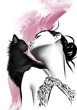 Cat love by Janin F. Fashionillustrations
