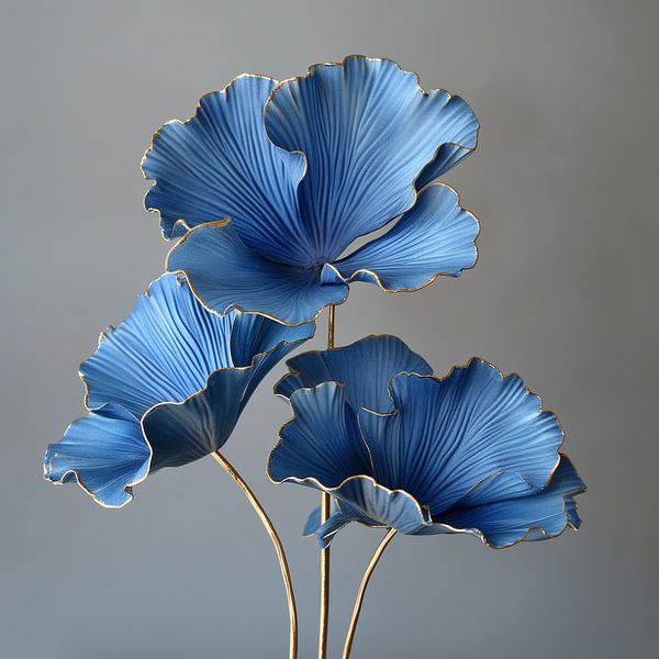 Ginkgo-Blatt goldblau von Bianca ter Riet