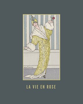 La vie en rose, art nouveau fashion poster by NOONY