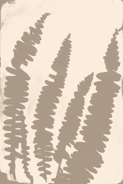 Abstracte botanische kunst. Varenbladeren. van Dina Dankers