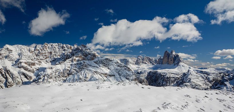 Dolomite panorama with three battlements by Bettina Schnittert