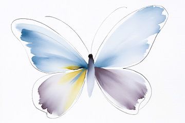 Abstracte kleurrijke vlinder aquarel van Art & Soul Creations