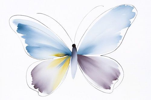 Abstracte kleurrijke vlinder aquarel