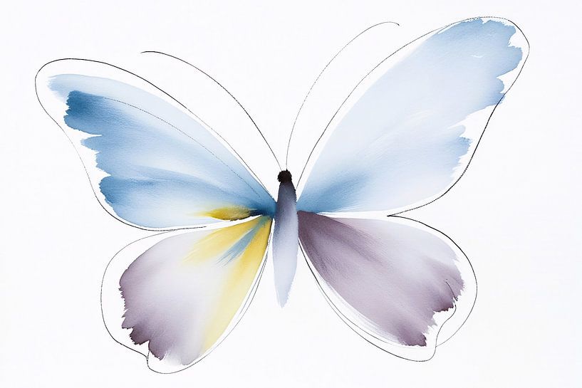 Abstracte kleurrijke vlinder aquarel van Art & Soul Creations