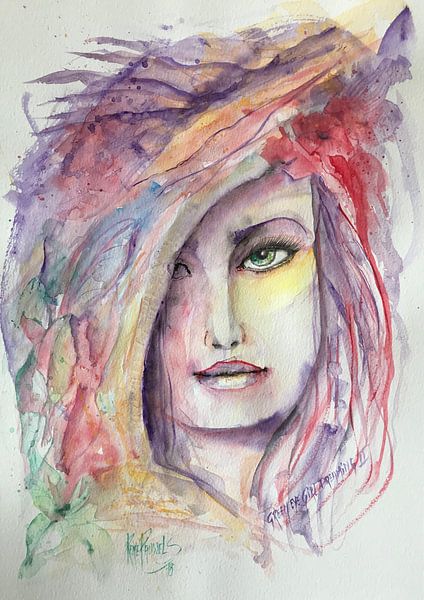 Green eye girl dreaming by René Pauwels