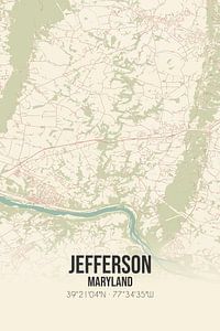 Vintage landkaart van Jefferson (Maryland), USA. van Rezona