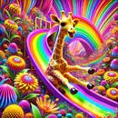 Giraffe op glijbaan: Dopamine decor van Basahen thumbnail