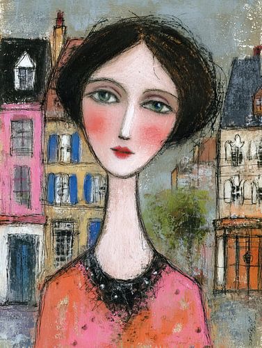 Hungarian woman and houses | Woman and houses