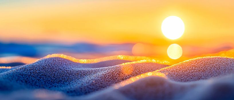 Coucher de soleil sur des vagues douces par Poster Art Shop