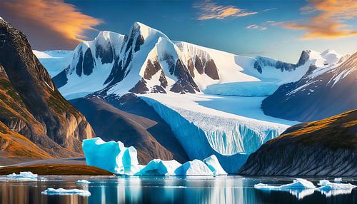 Groenland met ijs en sneeuw