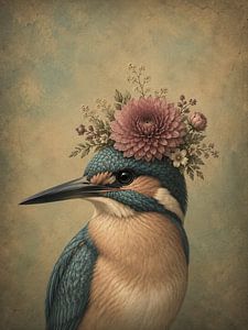 IJsvogel met bloemen