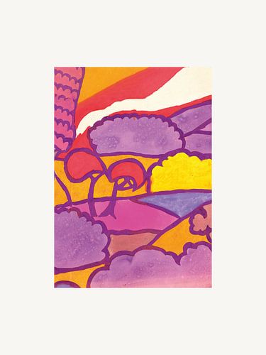 Kleurrijk abstract landschap