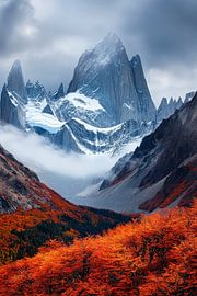 Twitching mountain landscape in the fog by Poster Art Shop