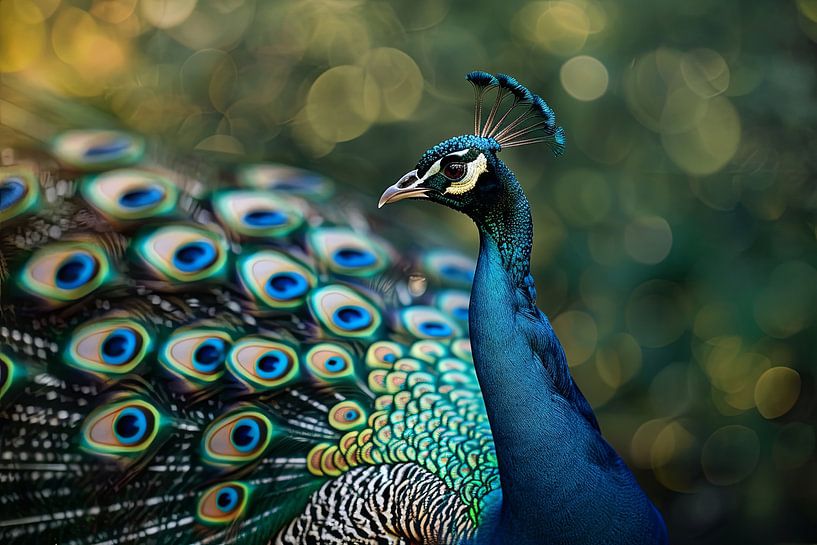 Blauer Pfau von Poster Art Shop