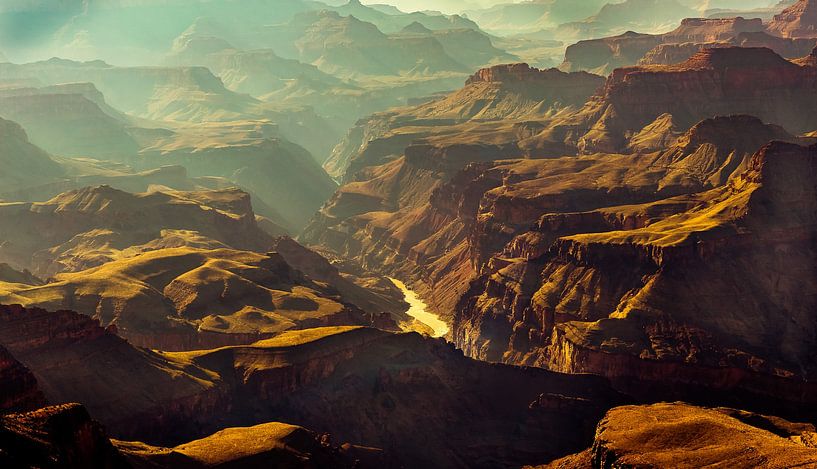 Beauty view from South Rim on the Colorado river bed in Grand Canyon National Park USA by Dieter Walther