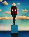 Frau schaut auf das Meer von Jan Keteleer Miniaturansicht