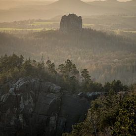 Blick in die Sächsische Schweiz zur goldenen Stunde von Christian Möller Jork