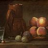 Still life. Fruit, Jug, and a Glass (ca. 1726–1728) by Jean Siméon Chardin. by Dina Dankers