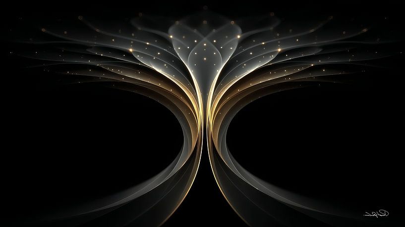 abstract black with soft gold by Gelissen Artworks