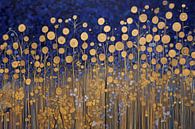 Golden Flowers against Blue Night by Whale & Sons thumbnail