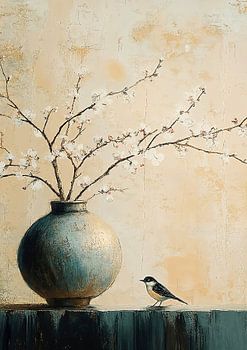Gentle Bird by Blossom Vase