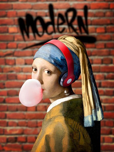 ArtFrame, und Das Poster mit Leinwand, FRESH | auf Fine von dem Perlenohrring Mädchen Art Art Heroes mehr