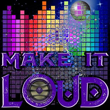 MAKE IT LOUD - Impression sur toile carrée pour les passionnés de musique | Adler &amp ; Co