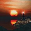 St Mathieu Leuchtturm mit Sonnenuntergang und Wolken von Jan Keteleer