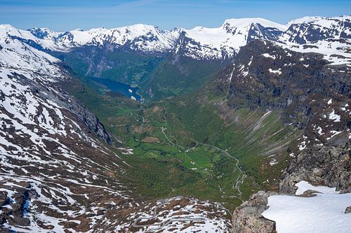 Spectaculair zicht op Geirangerfjord, Noorwegen