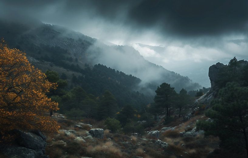 Herfstlandschap van fernlichtsicht