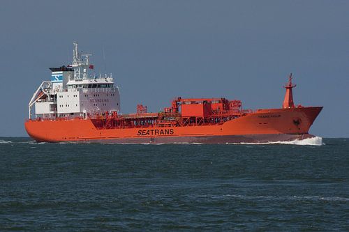 Cargo ship en route to the port of Rotterdam.