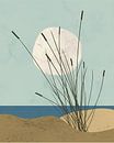 Minimalistische illustratie van duinen aan de Noordzee van Tanja Udelhofen thumbnail