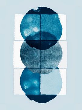 Scandinavisch minimalisme Aards blauw Indigo van Mad Dog Art