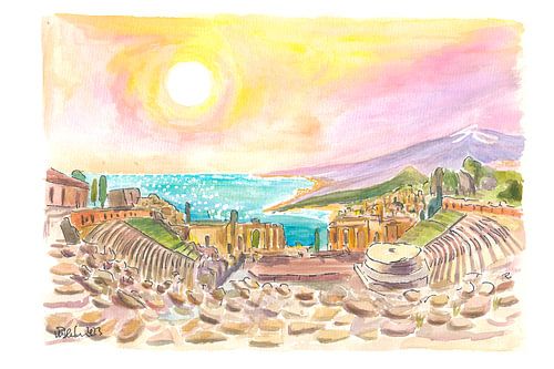 Incredible View of the Ancient Teatro Antico Taormina Sicily