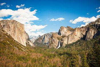 Vue imprenable sur El Capitan et les chutes de Bridalveil dans le parc national de Yosemite, en Californie
