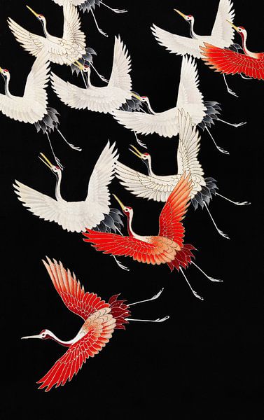Furisode with a Myriad of Flying Cranes von Marja van den Hurk