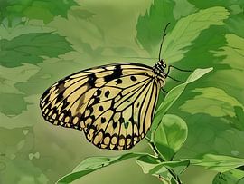 Papillon cerf-volant dans un havre de verdure