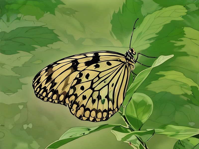 Papierdrachen-Schmetterling in einem grünen Paradies von Sergio Pazzano