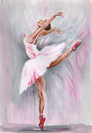 Peinture d'une danseuse de ballet sur Krista Kitsz Art