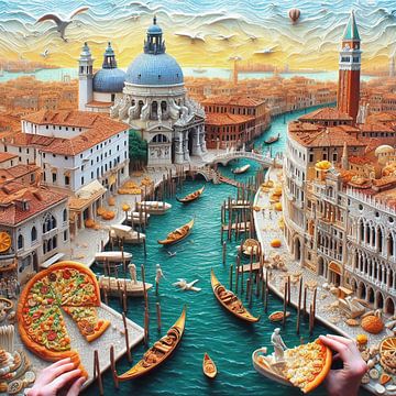 Culturele pizza Italie van Digital Art Nederland