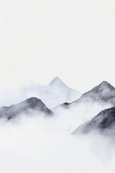 Mystical mountain landscape in the fog by Poster Art Shop