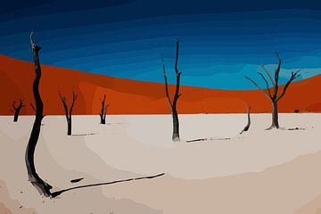 Wüste im Pop-Art-Stil - Sand, Natur, Bäume, Sahara von The Art Kroep