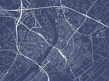 Kaart van Venlo in Royaal Blauw van Map Art Studio