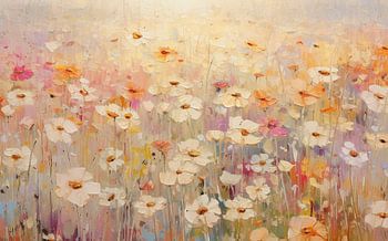 Pastellfarbenes Blumenfeld