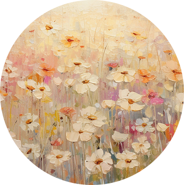 Pastelkleurig bloemenveld van Bianca ter Riet